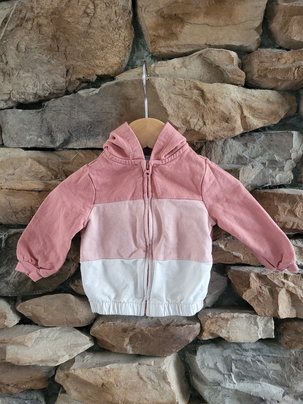 Lightweight Pink Colorblock Zip Hoodie Jacket
